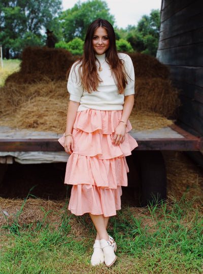 Pure Sweetness Tiered Midi Skirt