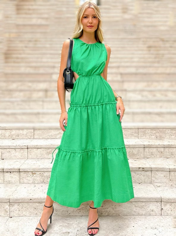 Natalie Green Midi Dress