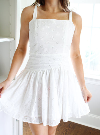 Charlotte Eyelet Mini Dress