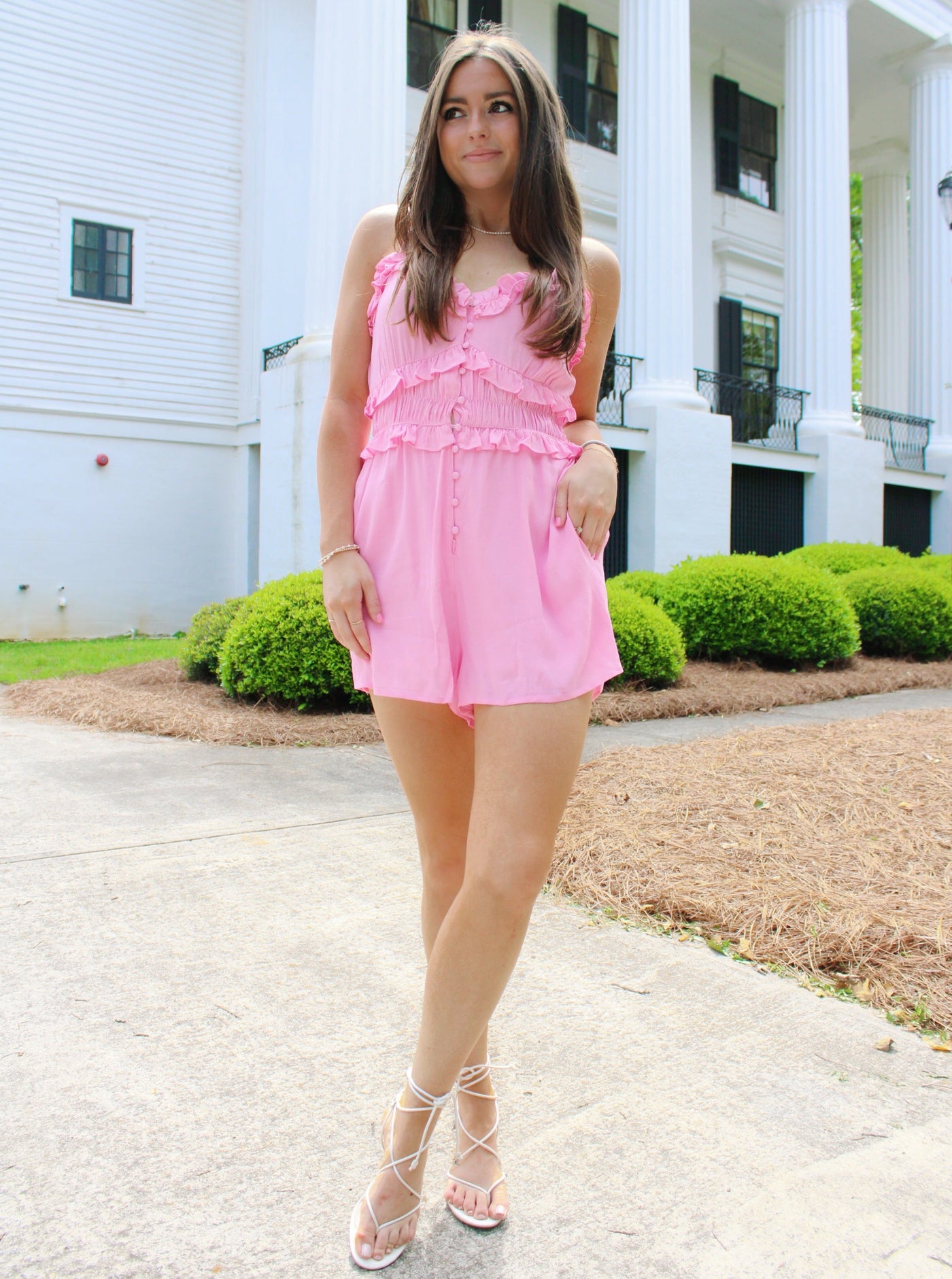 Susana Bubblegum Ruffle Romper