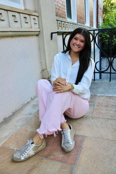 Blush Pink High Waisted Jeans