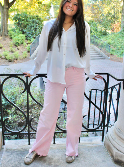 Blush Pink High Waisted Jeans