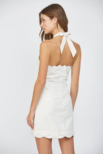 Aimee Halter Scalloped Mini Dress