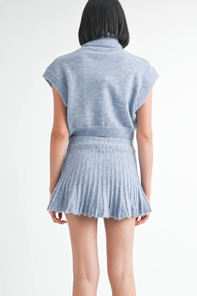 Dustie Blue Pleated Mini Skirt
