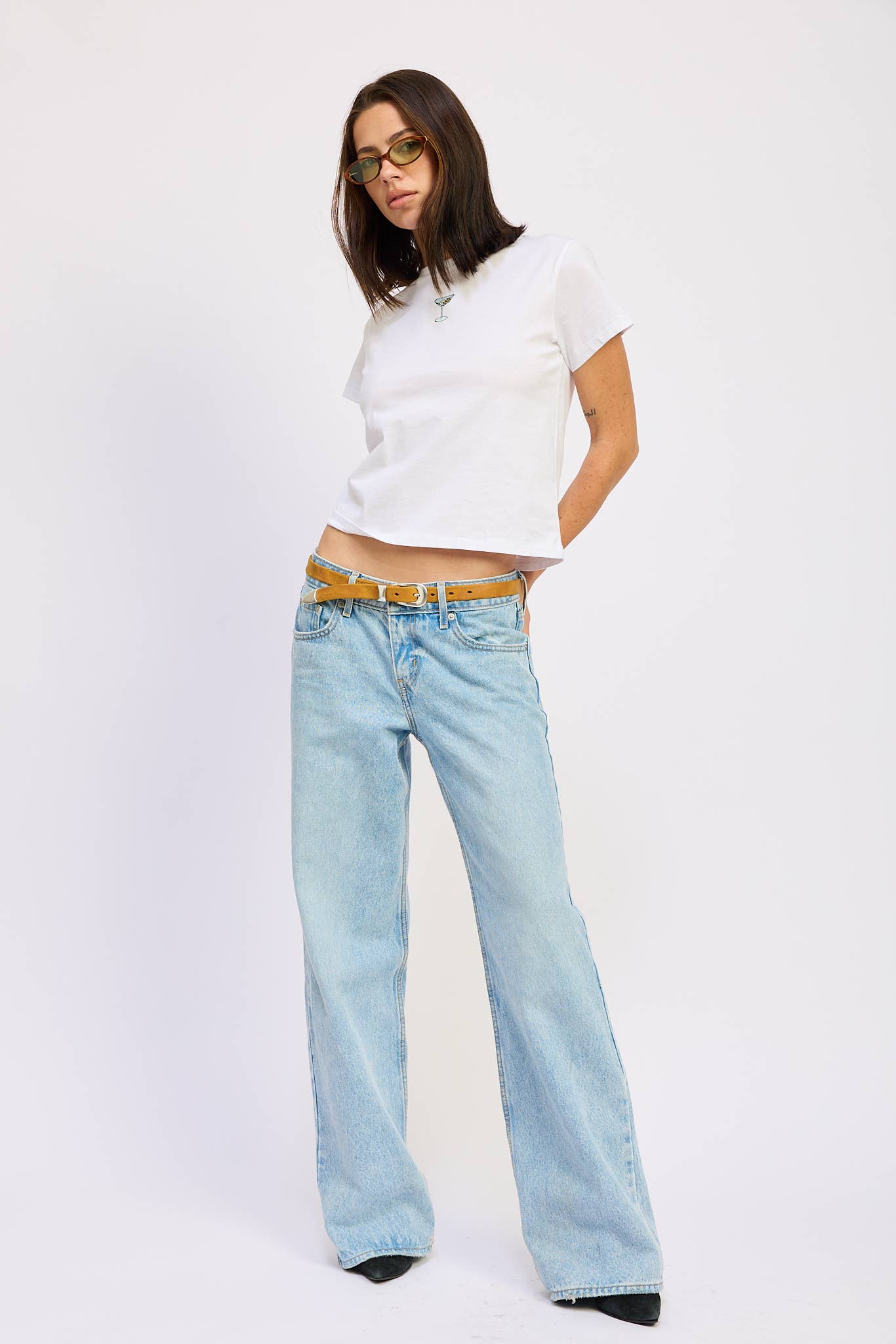 Martini Embroidered Baby Tee