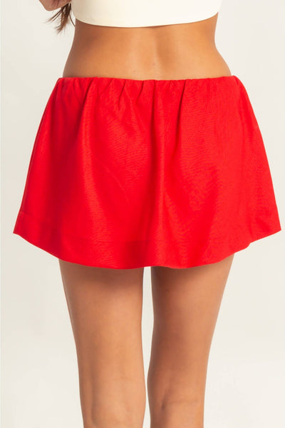 Carly Red Mini Skort