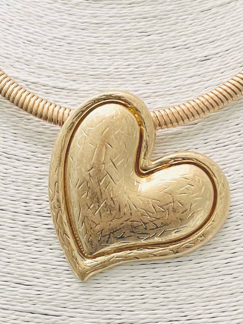 Vintage Heart Gold Choker