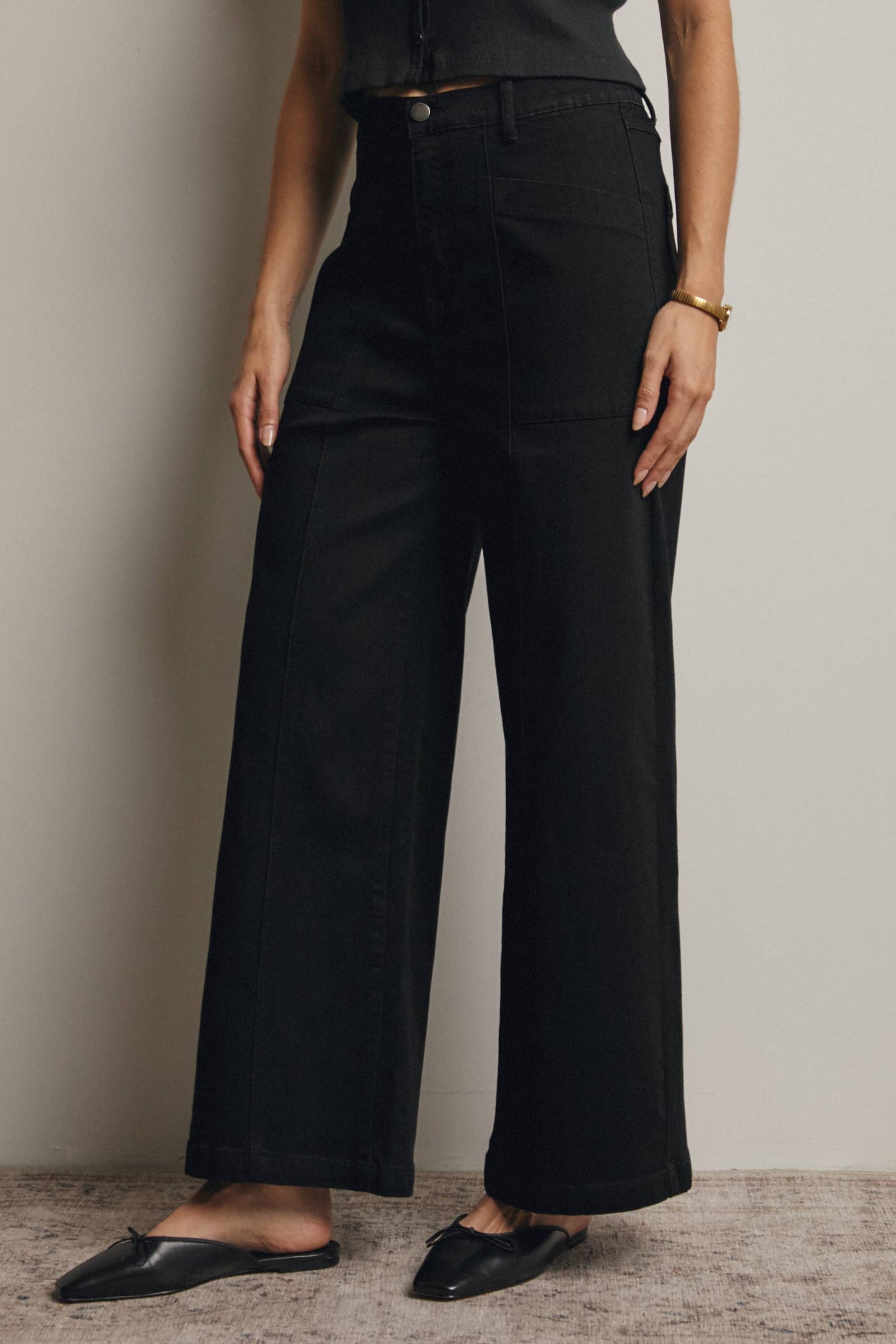 Buckeye Black Wide-Leg Jeans