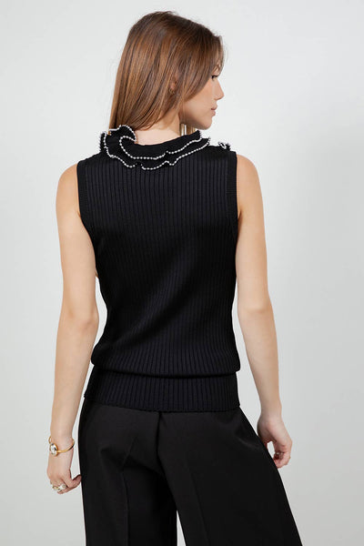 Giselle Beaded Ruffle Top