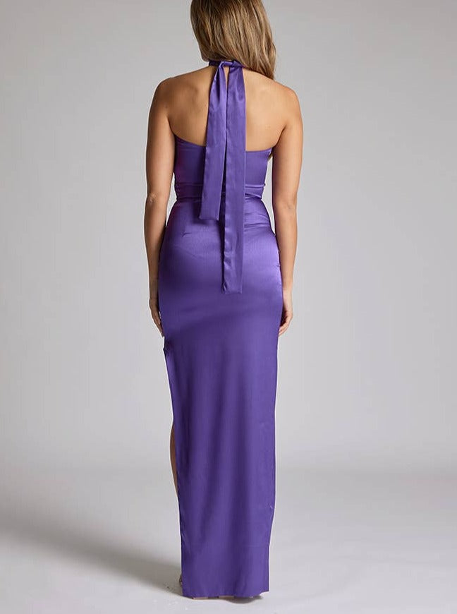 Herrington Satin Gown - Purple