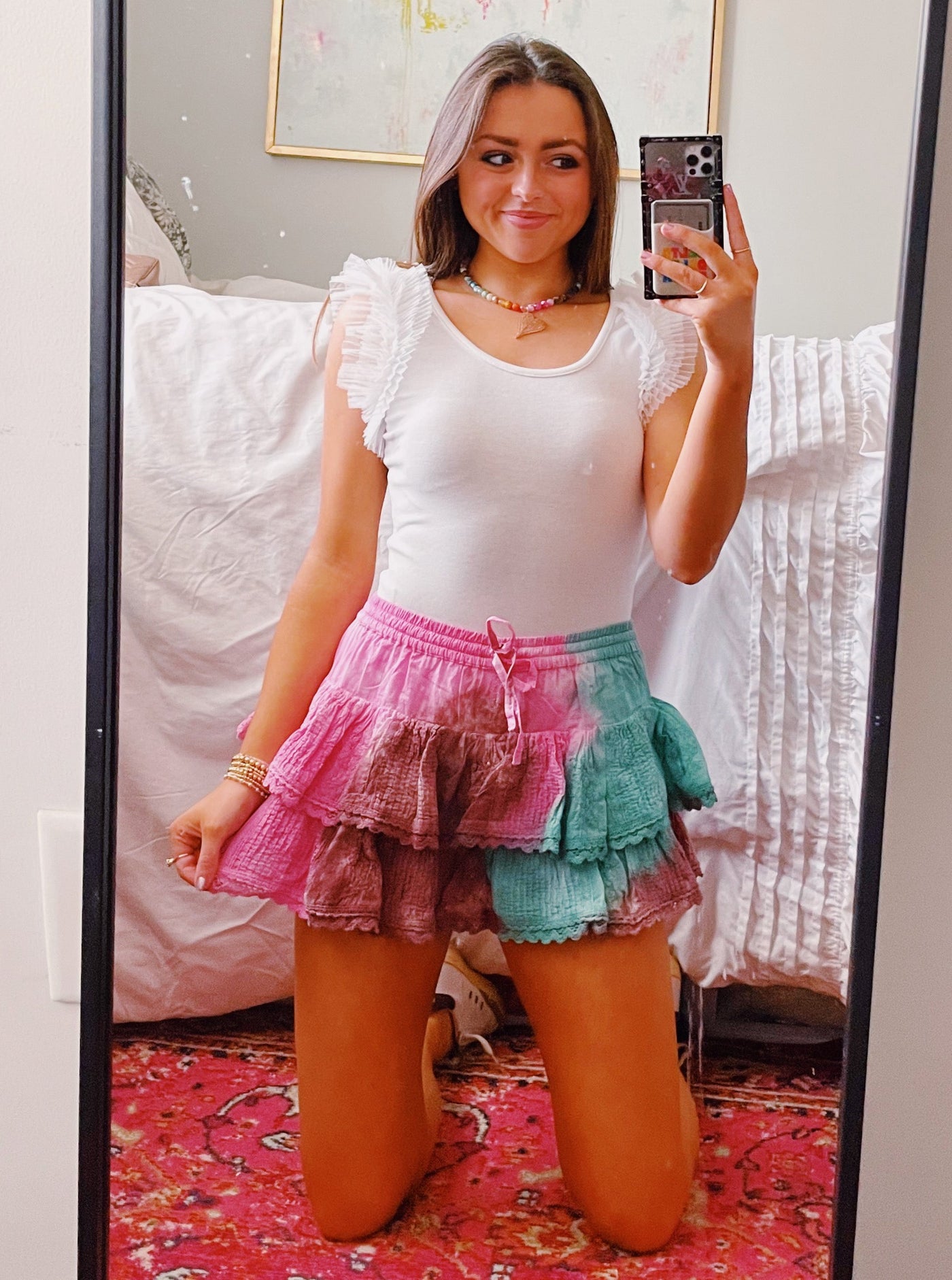 Tulle Ruffle Sleeve Bodysuit