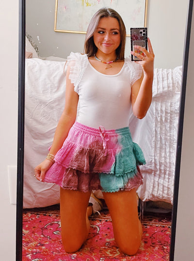 Tulle Ruffle Sleeve Bodysuit