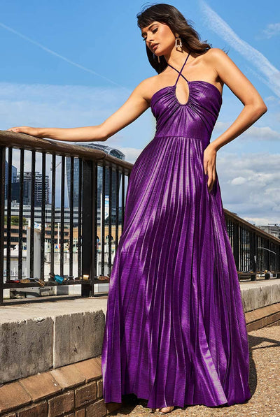 Alexandra Metallic Gown - Purple