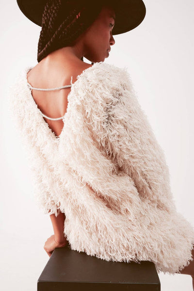 Feather Cream Mini Dress